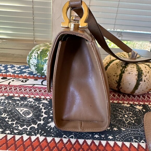 Salvatore Ferragamo Gancini Mini Tan Crossbody - Picture 6 of 15